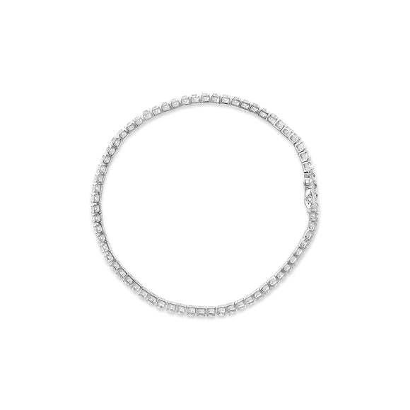 14K White Gold 4.0 Cttw Classic Lab-Grown Diamond Tennis Bracelet (F-G Color, VS2-SI1 Clarity) - 7" Inches
