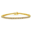 14K Yellow Gold Plated .925 Sterling Silver 8.0 Cttw Diamond Classic Link Tennis Bracelet (K-L Color, I2-I3 Clarity) - 7-1/4"-6