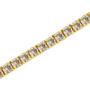 14K Yellow Gold Plated .925 Sterling Silver 8.0 Cttw Diamond Classic Link Tennis Bracelet (K-L Color, I2-I3 Clarity) - 7-1/4"-9