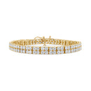 14K Yellow Gold 10.0 Cttw Diamond 2 Row Tennis Bracelet (L-M Color, I2-I3 Clarity) - Size 7.25 Inches-4