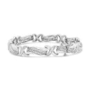 .925 Sterling Silver 1 3/4 Cttw Diamond Wave and X Link Tennis Bracelet (I-J Color, I3 Clarity) - 7"-6