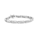 .925 Sterling Silver 1.00 Cttw Round Diamond X-Link Bracelet (I-J Color, I2-I3 Clarity) - Size 7.25"-5