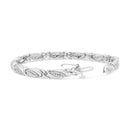 .925 Sterling Silver 1.00 Cttw Round Diamond X-Link Bracelet (I-J Color, I2-I3 Clarity) - Size 7.25"-6