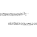 .925 Sterling Silver 1.00 Cttw Round Diamond X-Link Bracelet (I-J Color, I2-I3 Clarity) - Size 7.25"-7
