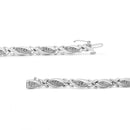 .925 Sterling Silver 1.00 Cttw Round Diamond X-Link Bracelet (I-J Color, I2-I3 Clarity) - Size 7.25"-8