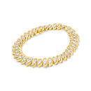 10K Yellow Gold 5.0 Cttw Diamond Double Row S-Link Cuban Bracelet (J-K Color, I2-I3 Clarity) - 7.25" Inches-6