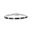 .925 Sterling Silver 3.0 Cttw Black and White Diamond Tennis Bracelet (I-J Color, I2-I3 Clarity) - 7.25" Inches-6