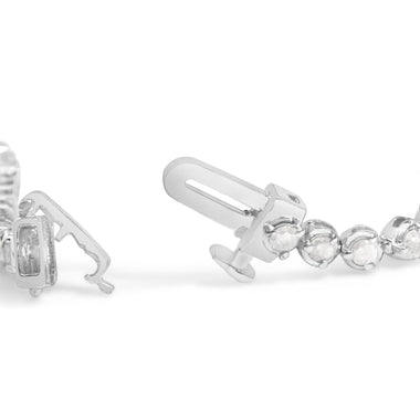 .925 Sterling Silver 2.0 Cttw Diamond 3 Prong Set Tennis Bracelet - 0