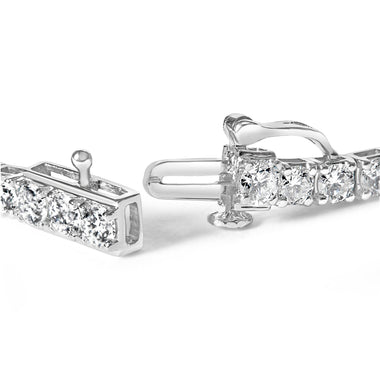 10K White Gold 6.00 Cttw Classic Natural Diamond Tennis Bracelet - 0