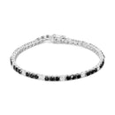 .925 Sterling Silver 3.0 Cttw Black and White Diamond Tennis Bracelet (I-J Color, I2-I3 Clarity) - 7.25" Inches-5