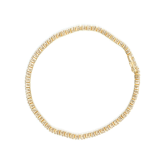 14K Yellow Gold 6.0 Cttw Classic 4 Prong Set Round Brilliant Cut Diamond Tennis Bracelet (K-L Color, VS2-SI1 Clarity) - 7.25"