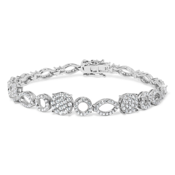 10K White Gold 3.00 Cttw Diamond Link Bracelet