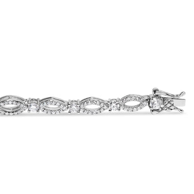 10K White Gold 3.00 Cttw Diamond Link Bracelet - 0