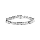 14K White Gold 3.0 Cttw Invisible Set Princess Cut Diamond Link and Buckle 7.25" Tennis Bracelet (I-J Color, I1-I2 Clarity)-5