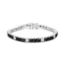 .925 Sterling Silver 3.0 Cttw Black and White Diamond Tennis Bracelet (I-J Color, I2-I3 Clarity) - 7.25" Inches-8