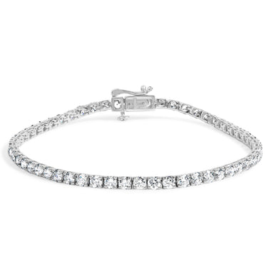 14K White Gold 5.0 Cttw Lab Grown Diamond Tennis Bracelet (F-G Color, VS1-VS2 Clarity) - 7.25" Inches