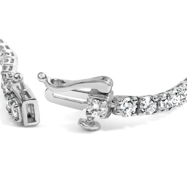 14K White Gold 5.0 Cttw Lab Grown Diamond Tennis Bracelet (F-G Color, VS1-VS2 Clarity) - 7.25" Inches - 0
