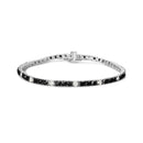 .925 Sterling Silver 3.0 Cttw Black and White Diamond Tennis Bracelet (I-J Color, I2-I3 Clarity) - 7.25" Inches-4