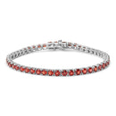 .925 Sterling Silver 10.0 Cttw Created Orange Garnet Tennis Bracelet - 7.25"-4