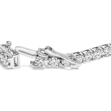 14K White Gold 7.0 cttw 4-Prong Set Lab Grown Diamond 7" Tennis Bracelet - 0