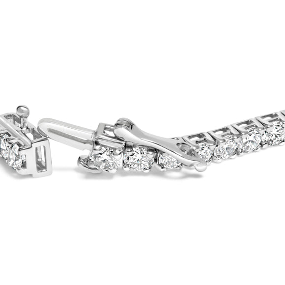 14K White Gold 7.0 cttw 4-Prong Set Lab Grown Diamond 7" Tennis Bracelet