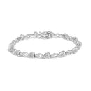 .925 Sterling Silver 1/4 Cttw Diamond Infinity Heart Link Bracelet-1