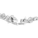 .925 Sterling Silver 1/4 Cttw Diamond Infinity Heart Link Bracelet-2