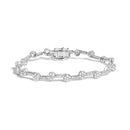 .925 Sterling Silver 2.0 Cttw Diamond Custer Link Bracelet-1