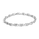.925 Sterling Silver Diamond Accent Heart Link Bracelet (I-J Color, I3 Clarity) - 7.25"-1