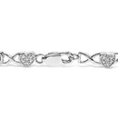 .925 Sterling Silver Diamond Accent Heart Link Bracelet (I-J Color, I3 Clarity) - 7.25"-2