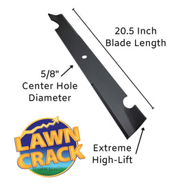 60" Mower High-Lift Blade (20-1/2" Long, 5/8" Hole) Hardened Steel