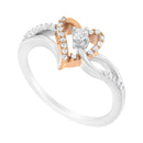 10K Rose Gold over .925 Sterling Silver â…• Cttw Diamond Split Shank Open Heart Cocktail Ring (I-J Color, I2-I3 Clarity)-3
