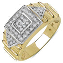 14K Yellow Gold Plated 0.21 Carat Genuine White Diamond .925 Sterling Silver Ring-1