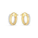 14k Two Tone Gold Double Round Hoops-2