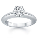 14k White Gold Solitaire Cathedral Engagement Ring-1