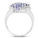 1.85 Carat Genuine Tanzanite .925 Sterling Silver Ring-2