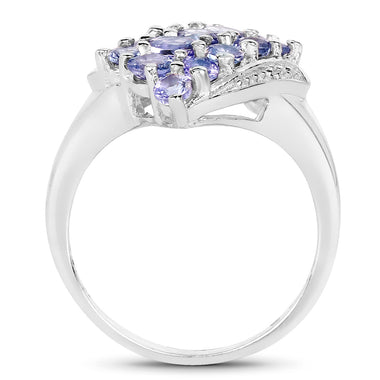 1.85 Carat Genuine Tanzanite .925 Sterling Silver Ring - 0