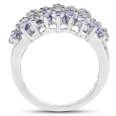 2.80 Carat Genuine Tanzanite .925 Sterling Silver Ring - 0