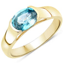 2.00 Carat Genuine Blue Zircon .925 Sterling Silver Ring-1
