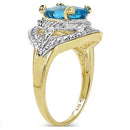 14K Yellow Gold Plated 3.25 Carat Genuine Swiss Blue Topaz .925 Sterling Silver Ring-3