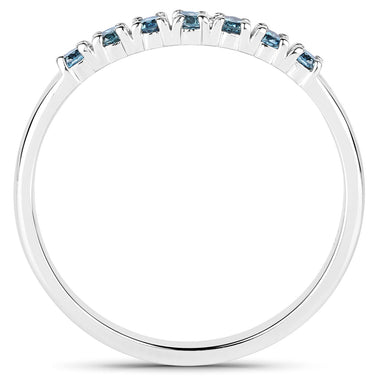 0.22 Carat Genuine Blue Diamond 14K White Gold Ring (I1-I2) - 0