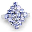 2.72 Carat Genuine Tanzanite .925 Sterling Silver Ring-4