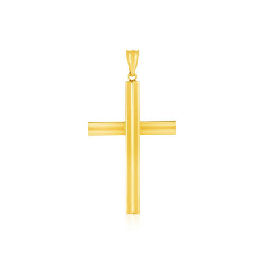 14k Yellow Gold Polished Cross Pendant - 0