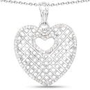 0.52 Carat Genuine White Diamond .925 Sterling Silver Pendant-1