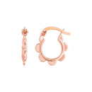 14k Rose Gold Scalloped Hoop Earrings-1