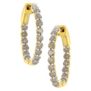 10K Yellow Gold Plated Sterling Silver Diamond Hoop Earrings (2 cttw, K-L Color, I2-I3 Clarity)-1