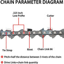 16 Inch .325 .050 66 DL Full Chisel Saw Chain For Echo CS450 CS490 CS510 CS530 Husqvarna 254 340 345 351 353 Oregon 20BP066G Chainsaw-5