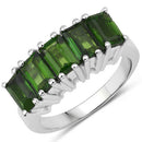 3.25 Carat Genuine Chrome Diopside .925 Sterling Silver Ring-4
