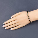 19.04 Carat Genuine Green Tourmaline and White Diamond 14K White Gold Bracelet-4