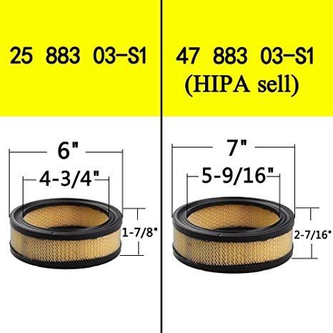 Hipa 47 883 03-S1 Air Filter 24 393 16-S Fuel Pump Tune Up Kit For Kohler CH18 CH20 CH22 CH23 CH25 CV18 CV20 CV22 CV23 CV25 Engine Lawn Mower - 0